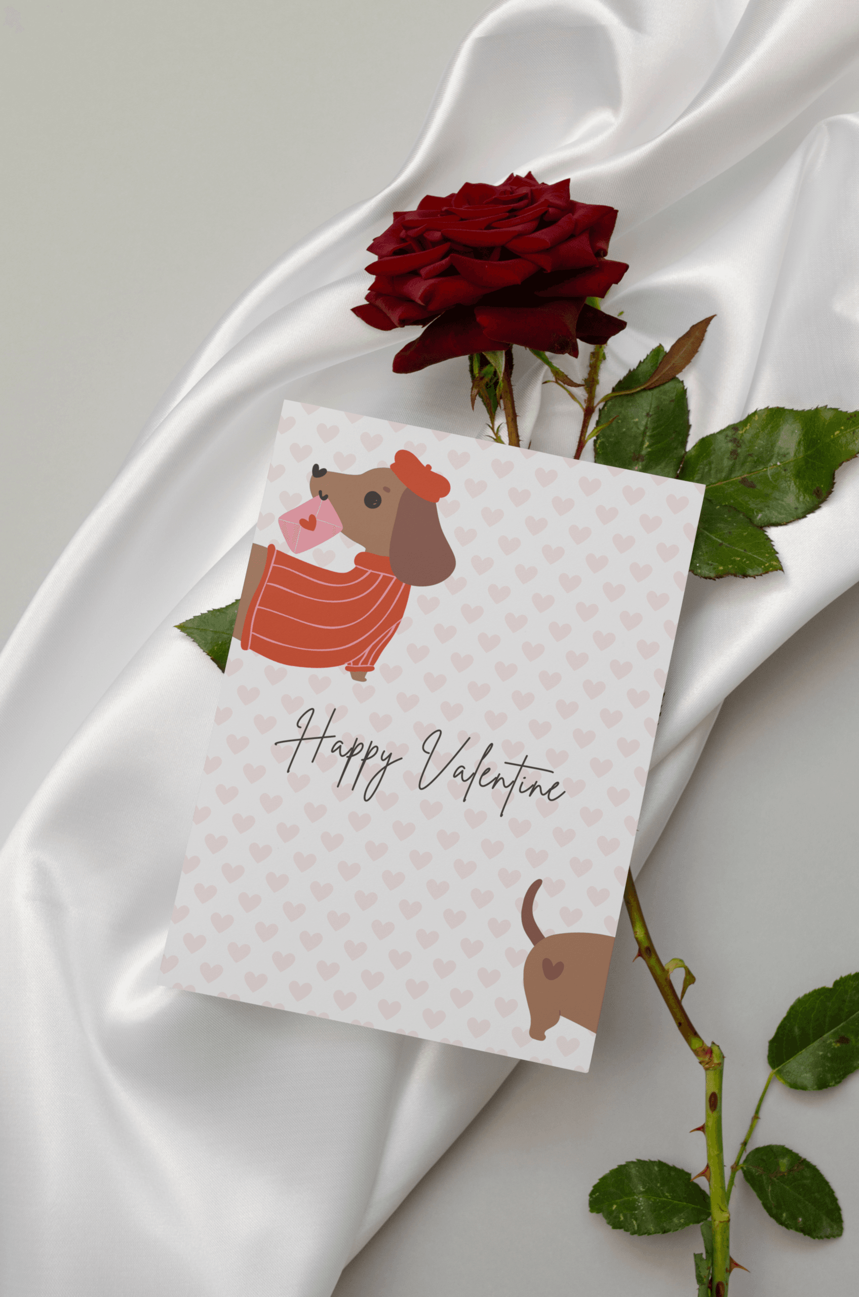 Kartka Happy Valentine - jamnik